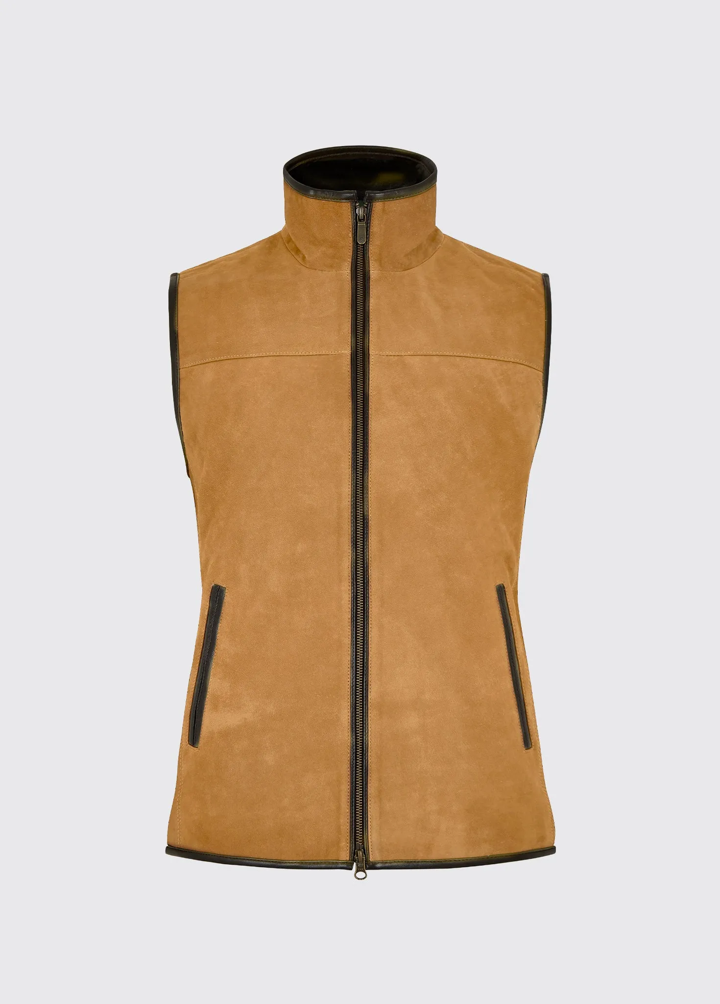 Dunhill Men's Leather Vest - Tan Waterproof Shell