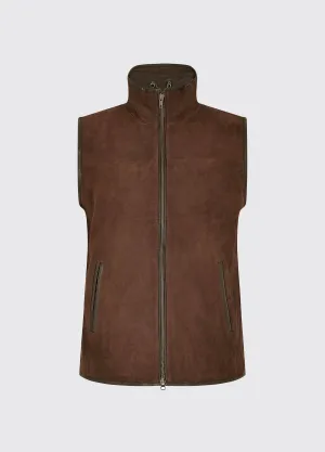 Dunhill Men's Leather Vest - Walnut Relaxed Layers Compression Packability