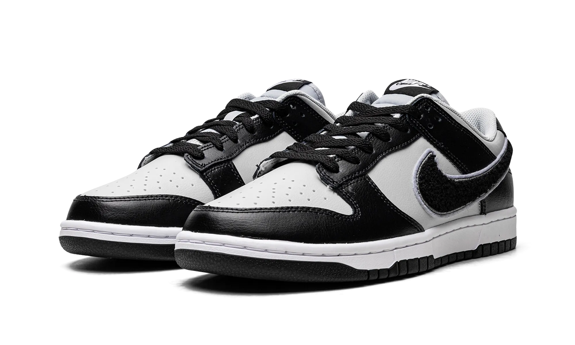 Dunk Low "Chenille Swoosh Black Grey" Comfort Performance Sturdy Upper