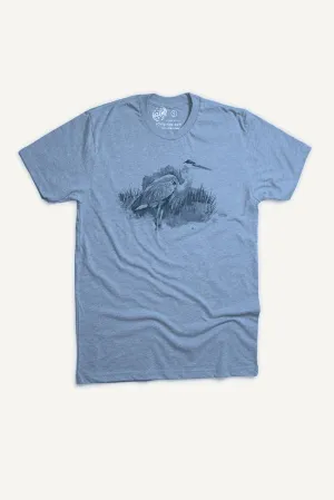 SlimFit TemperatureControl Fabric Great Blue Heron T-Shirt (Mens)