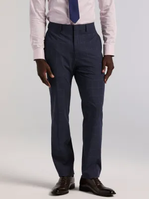 Casual Stretch Wear Stretch Panel Slim Fit Windowpane Suit Pant