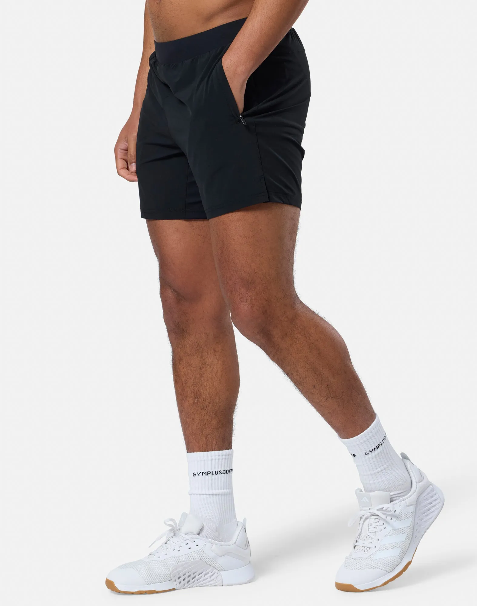 Light Motion Trendy Comfort Essential 6" Shorts in Black