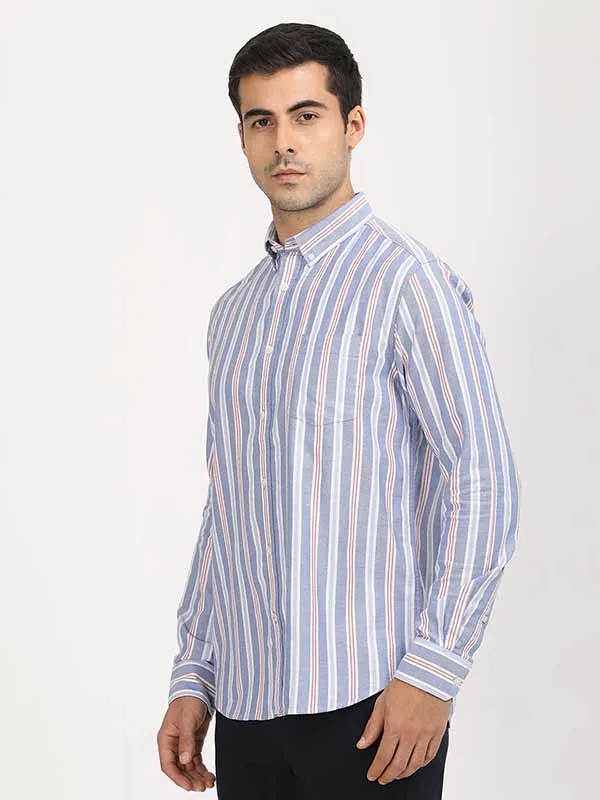 Men Stripes Full Sleeve Cotton Shirt Pullover Design