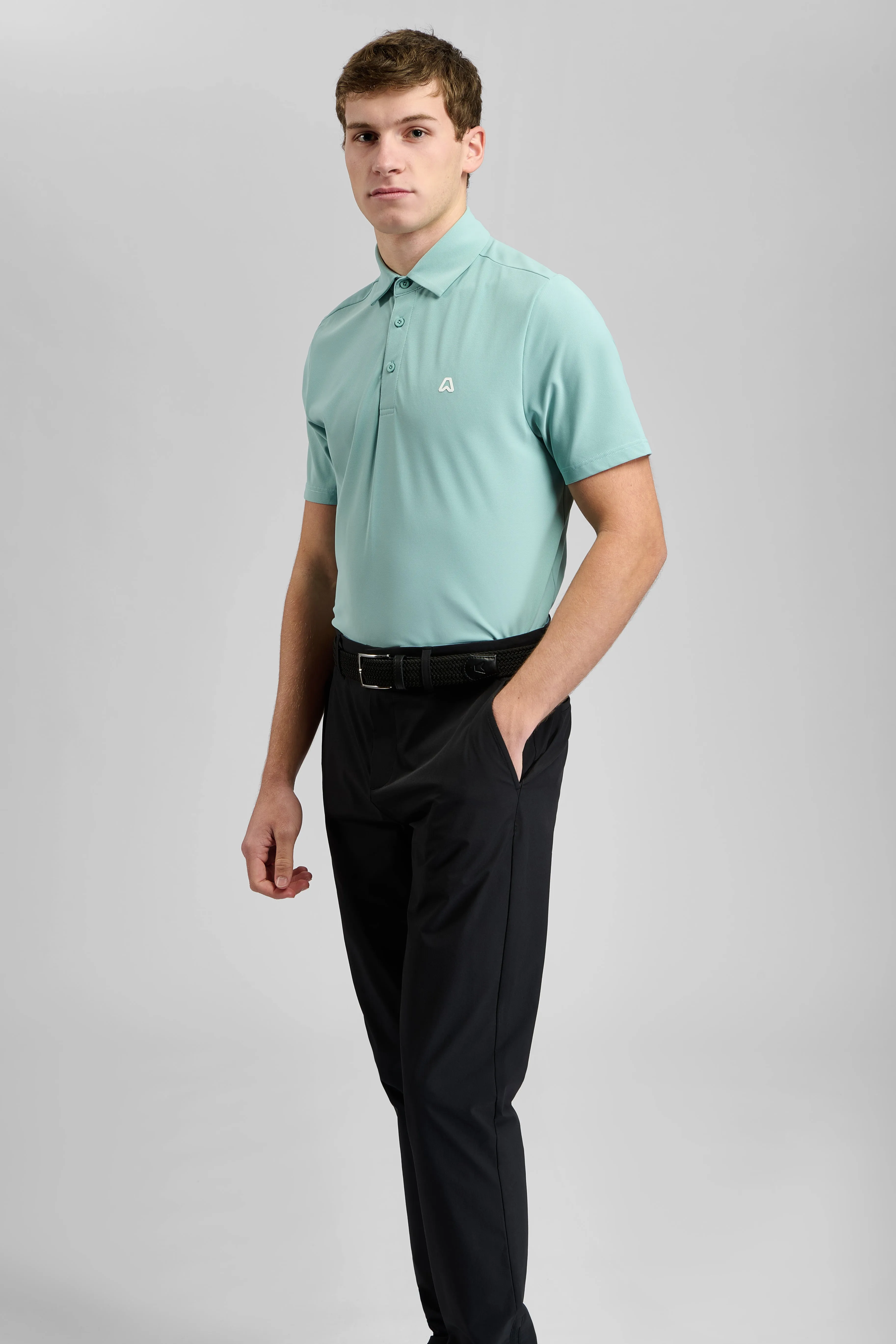 youth trend Active Comfort Slim Fit Stretch Golf Polo Shirt - Fresh Mint