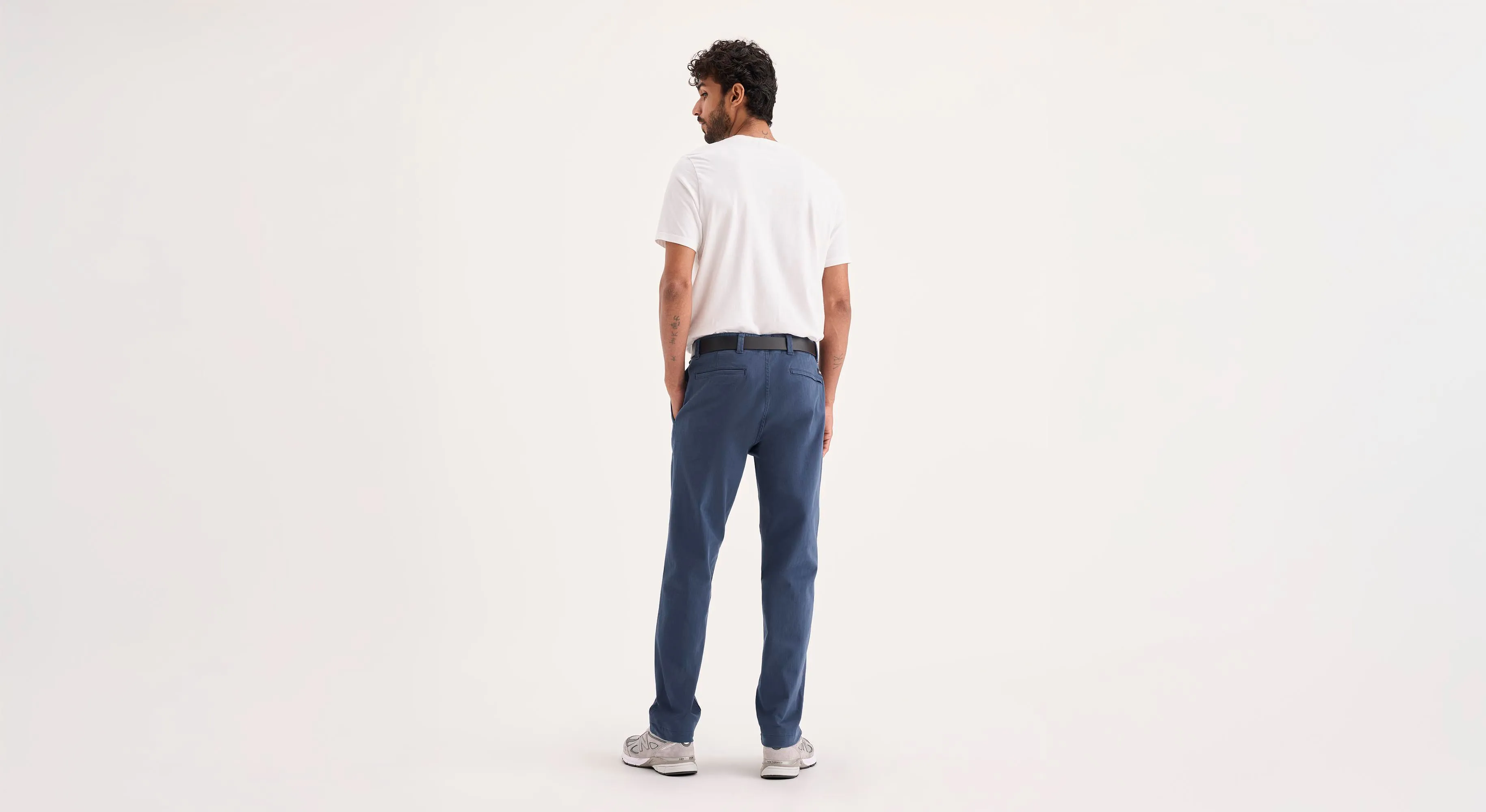 Alpha Chino Pants, Slim Fit Curved Waistline Non Slip Waist Grip