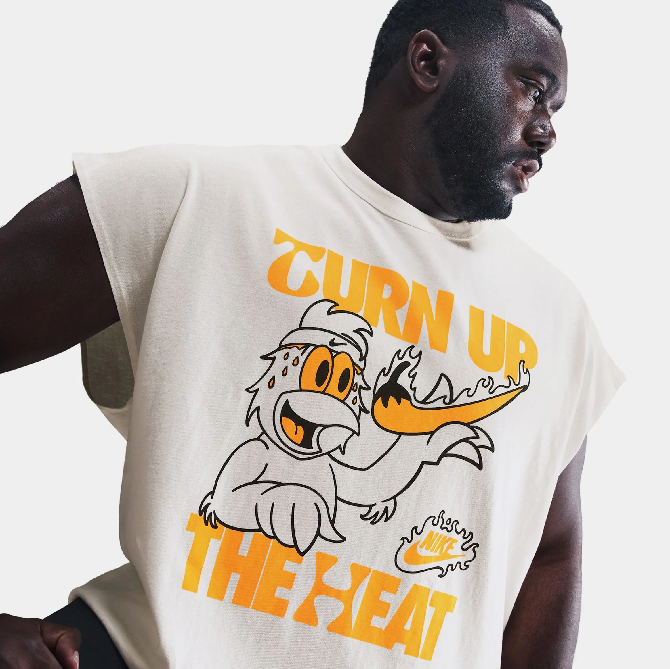 NSW Sleeveless Hot Ones Mens Short Sleeve Shirt (Sail) Stretch Material Bohemian style