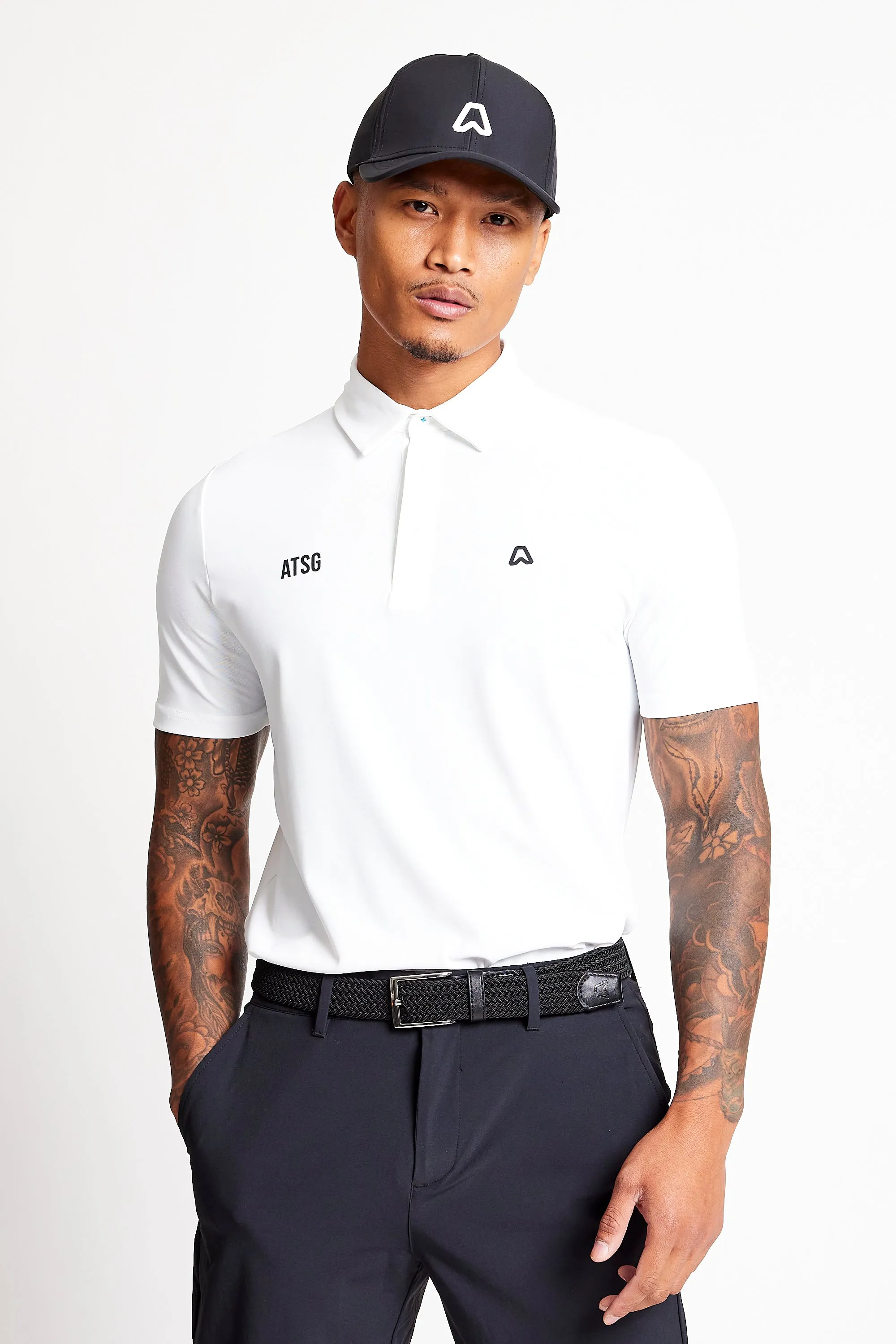Slim Fit Stretch Golf Polo Shirt - Chalk White Standalone Option