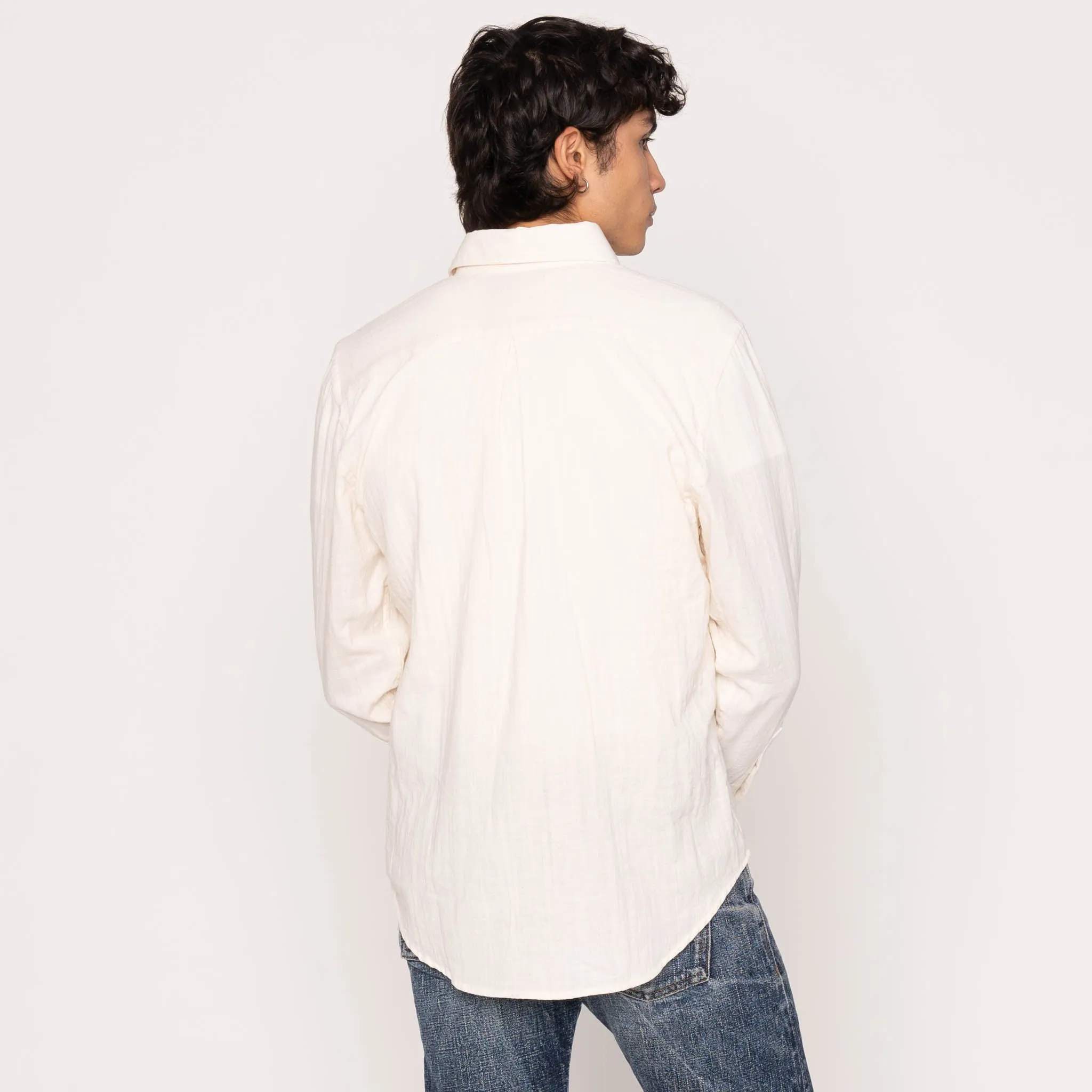 Classic Look Easy Shirt - Double Weave Slub Gauze- White