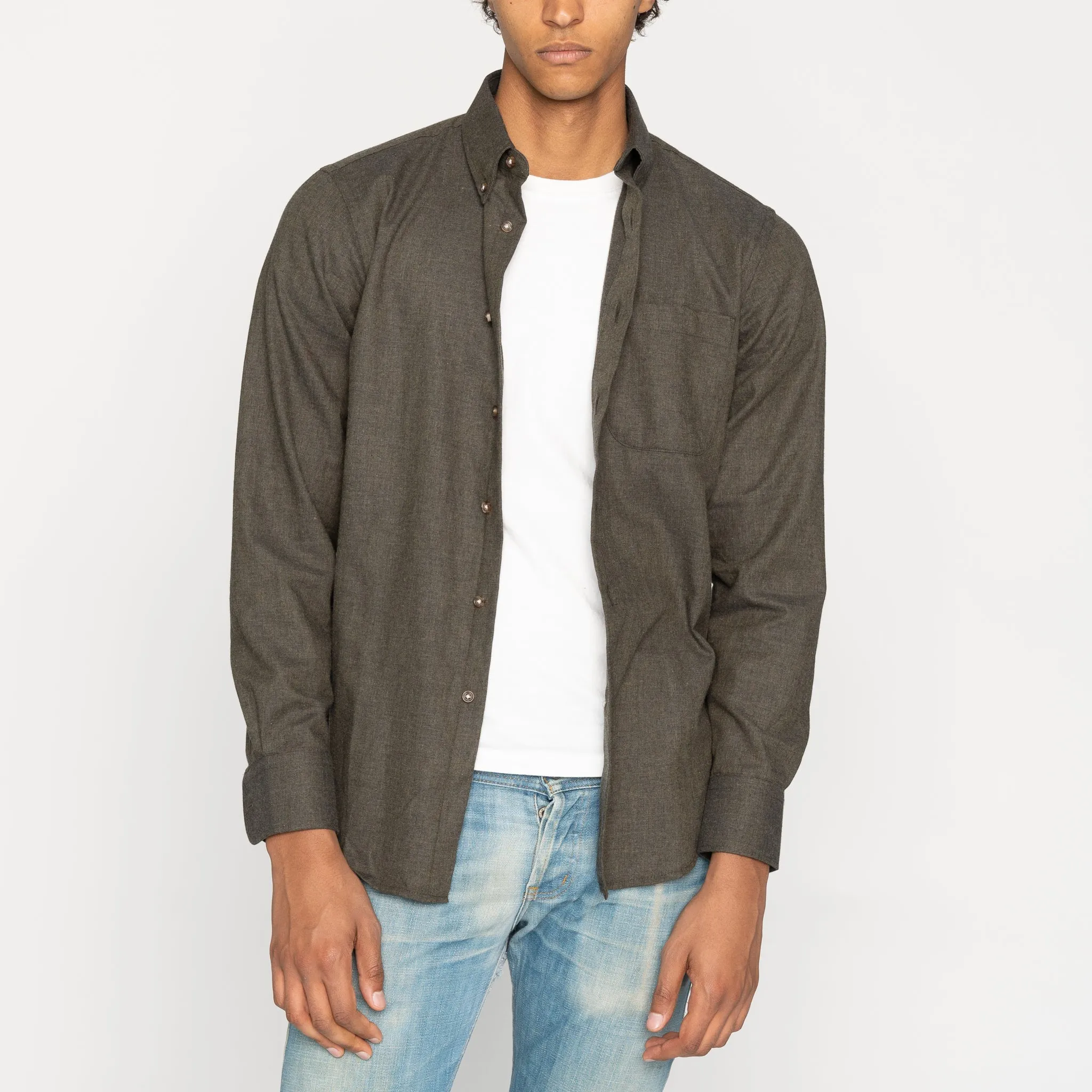 Non Chafe Seams Easy Shirt - Melange Soft Twill - Deep Forest