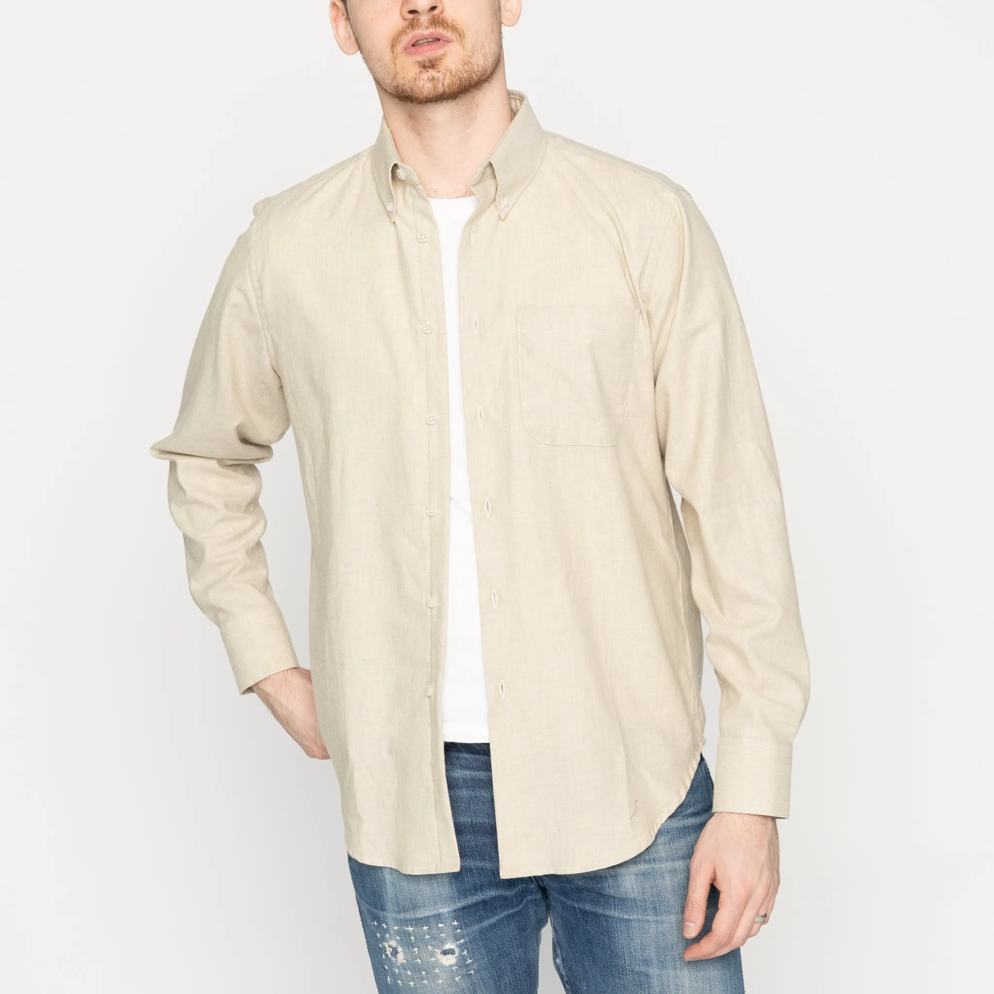 Easy Shirt - Melange Soft Twill - Pale Taupe Chic Wardrobe Versatile Wear