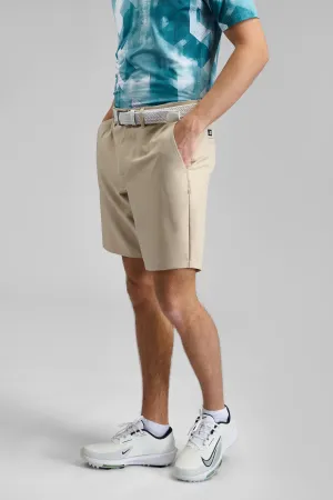Dynamic Stretch Golf Shorts - Cappuccino Layered Cuff Design No Ride Up Technology