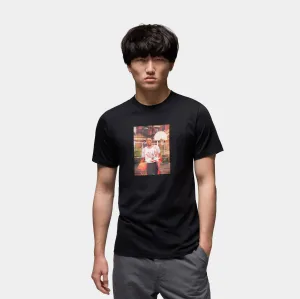 Michael Jordan Brand Photo Mens Short Sleeve Shirt (Black/Red) Geometric precision Classic Trend Look