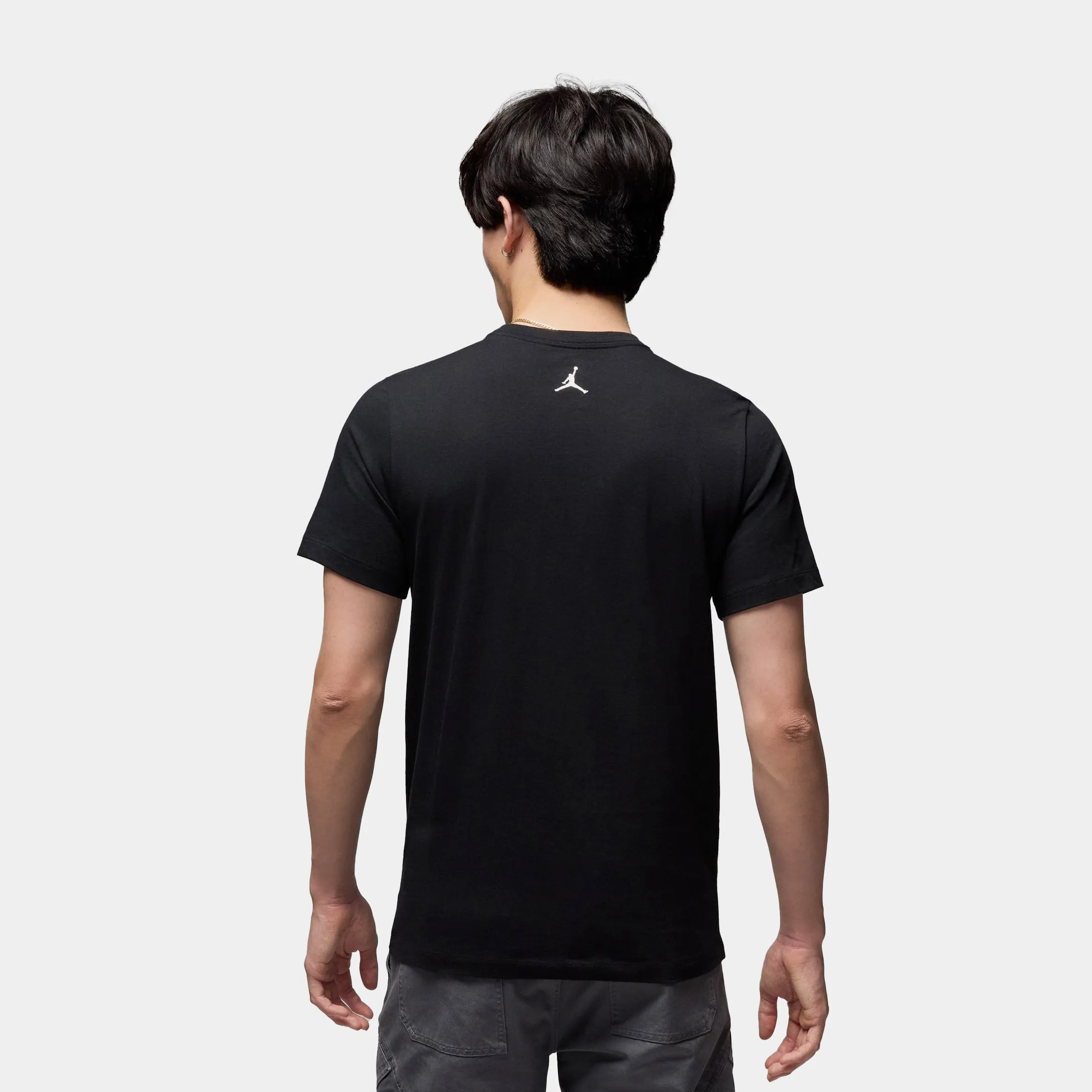 Michael Jordan Brand Photo Mens Short Sleeve Shirt (Black/Red) Geometric Pattern Quick Fit