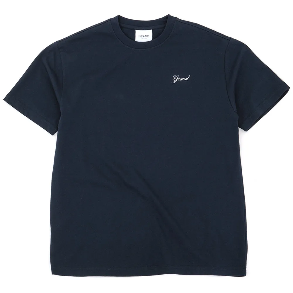 Everyday apparel Stretchable Script T-Shirt (Navy)