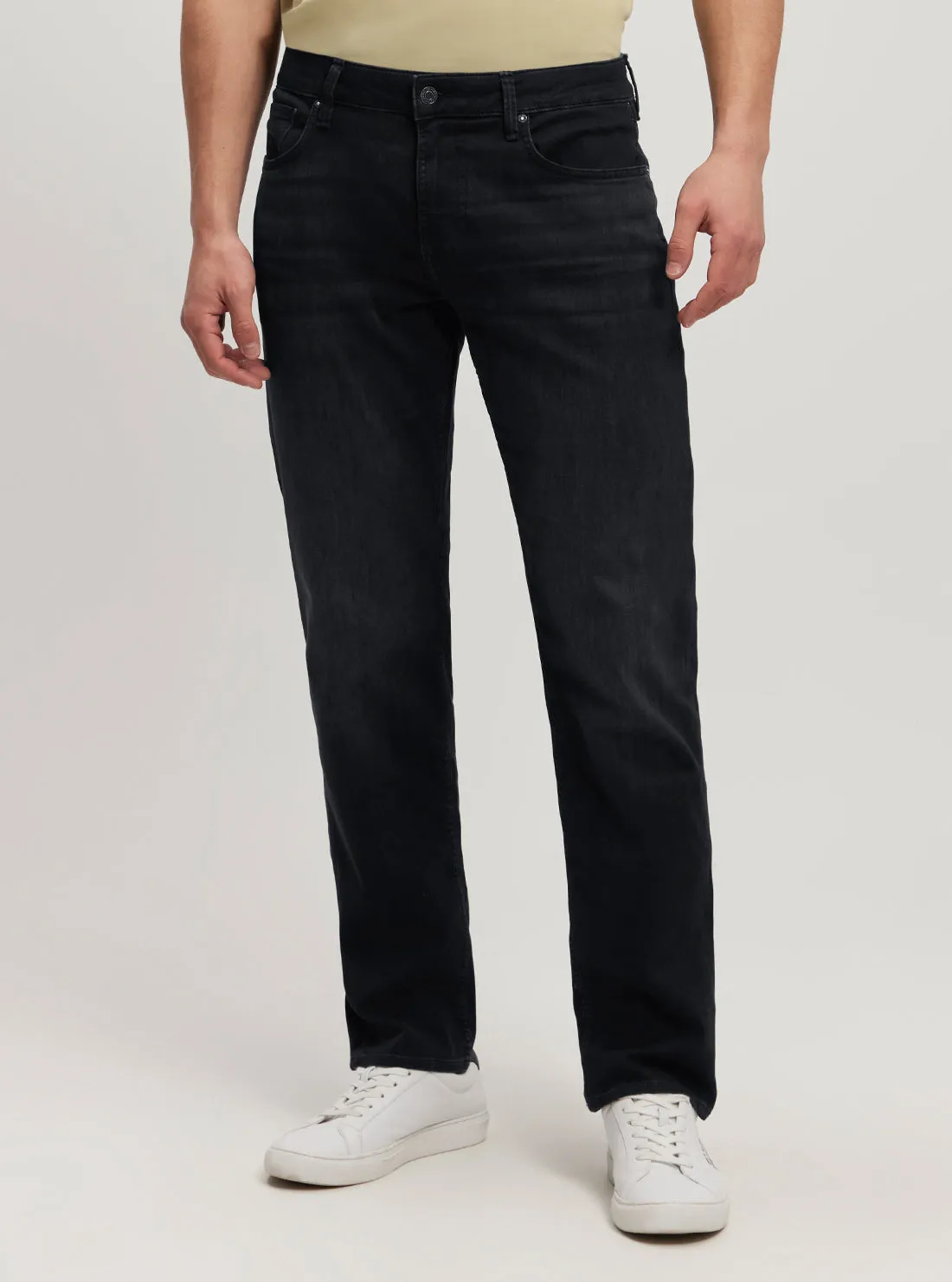 Eco Black Mid-Rise Angels Chino Pant Reflective details