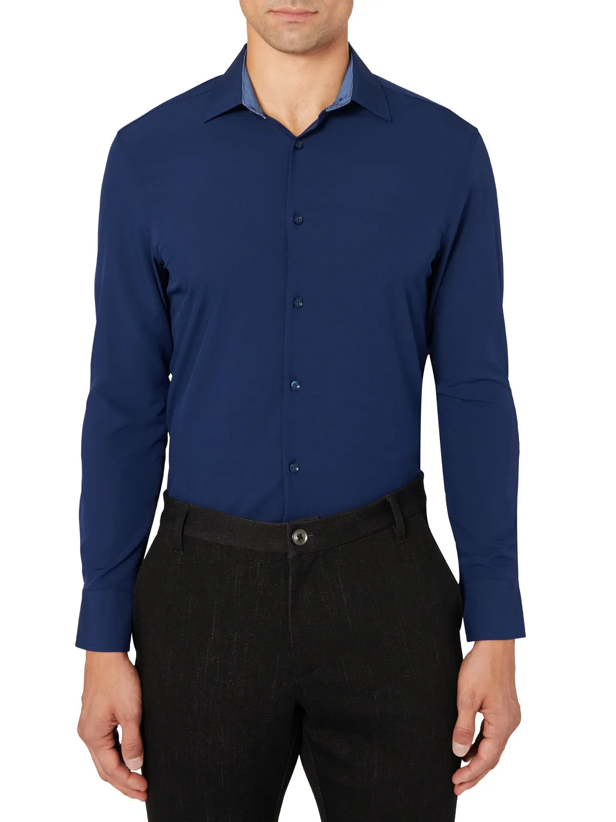 Thermoregulating Fabric SOLID NAVY PERFORMANCE DRESS SHIRT