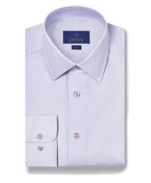 Earthy Hue Summer Outfit SBSP11020137 | White & Purple Micro Print Dress Shirt