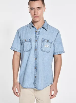 Advanced Moisture Management Guess Jeans Blue Regular Denim Shirt