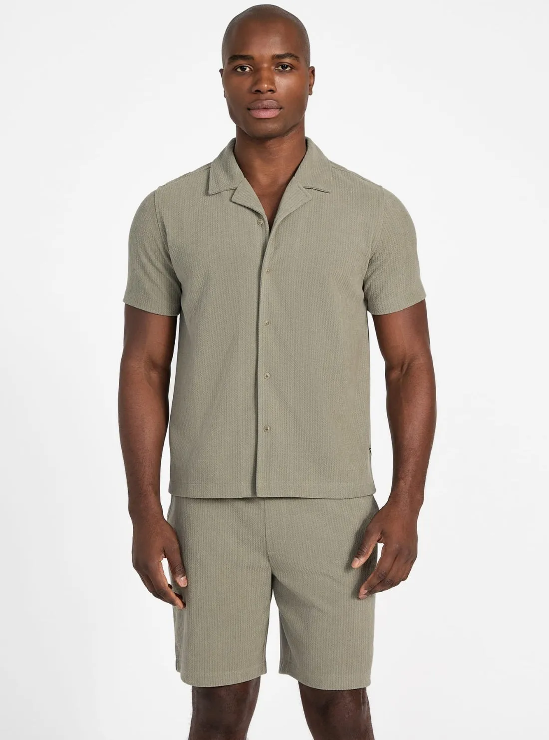 Eco Green Baron Textured Knitted Shirt Sustainable Choice Timeless Fit