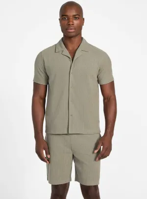 Distressed finish Everyday Essential Eco Green Baron Textured Knitted Shirt