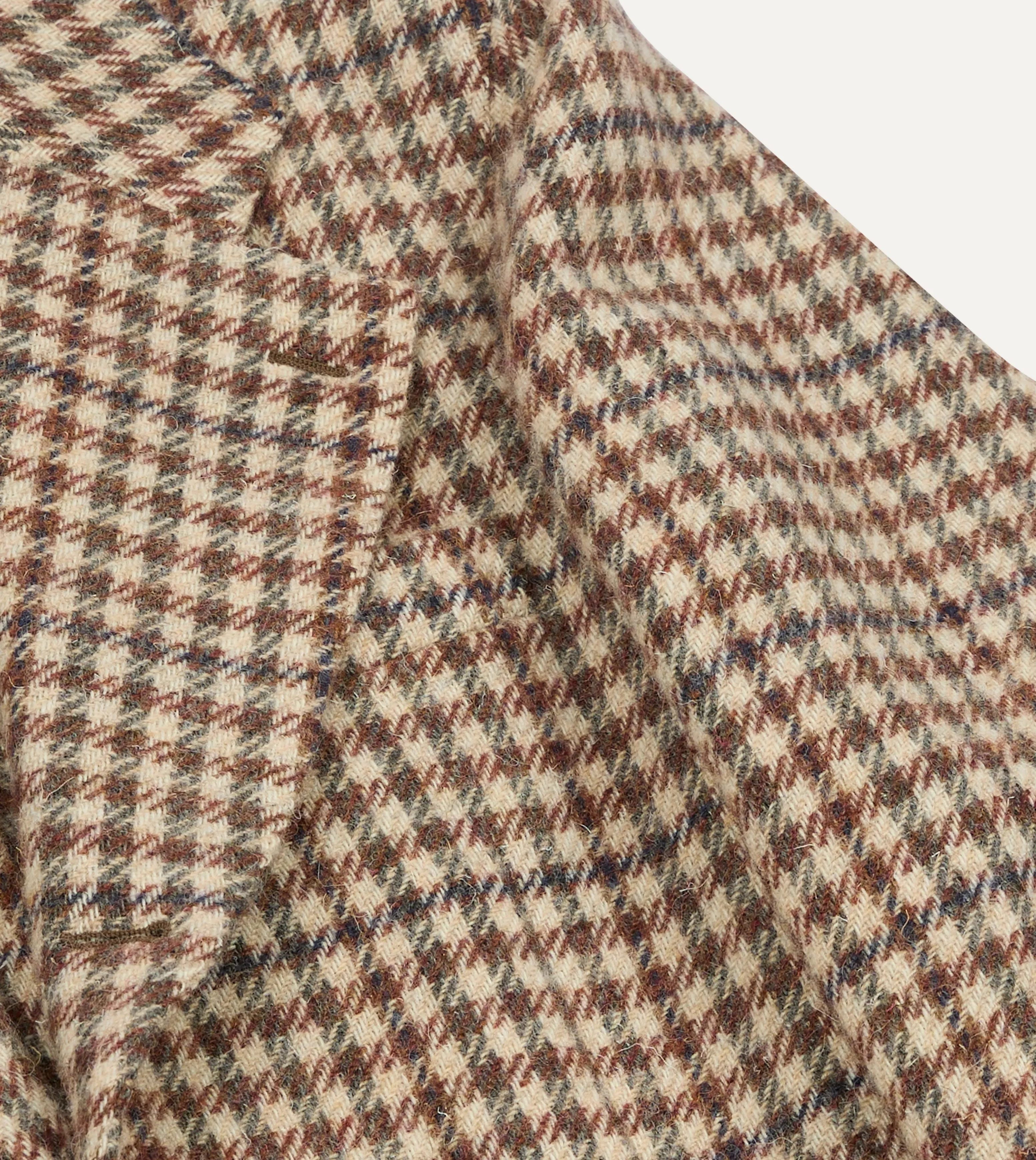 Ecru Gun Club Check Tweed Blazer Heat Retention Lining