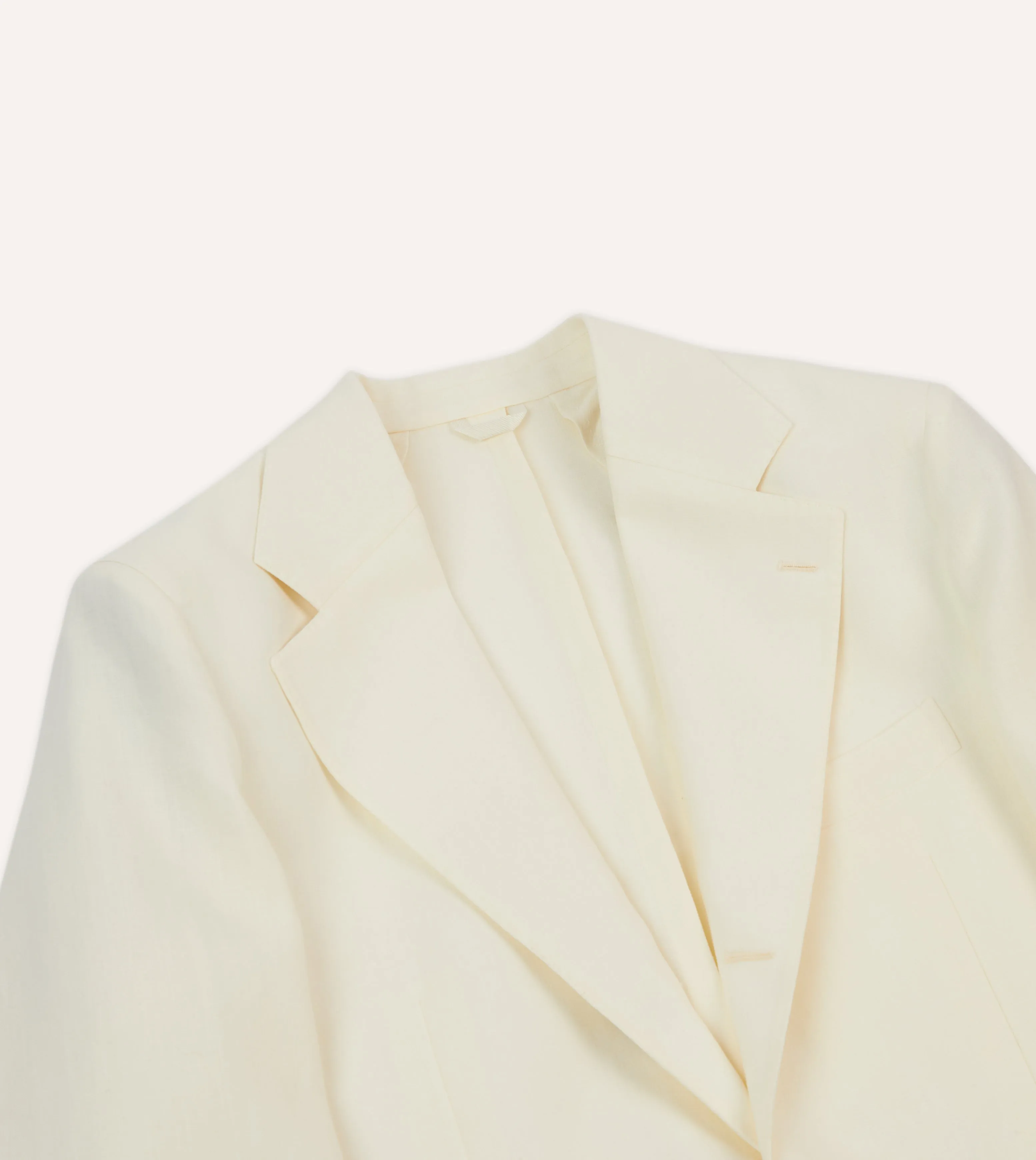 AdjustableDrawcordHem Ecru Irish Linen Tailored Jacket