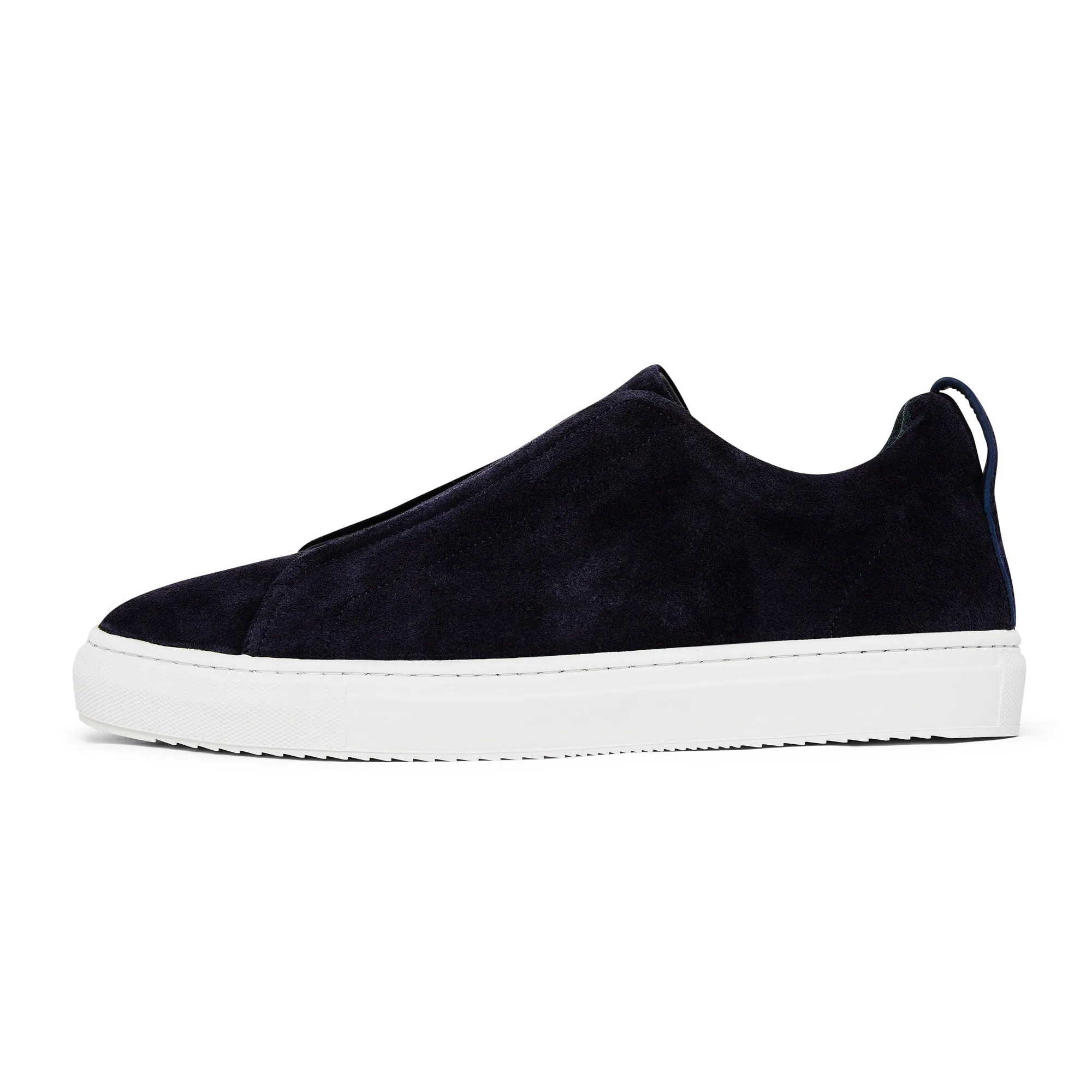Lake Step Wahts Mid Top Slip On Suede Trainer HIGGINGS (Night Blue)