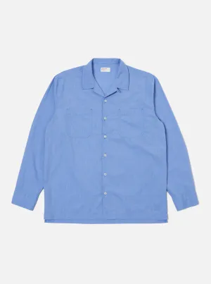 Blue End On End Cotton Garage Shirt Non Restrictive Fit
