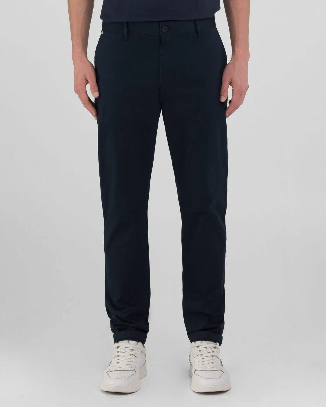 Replay Damian Regular Slim Mens Twill Trousers - Night Blue Winter Warmth Minimalist Style Picnic Style