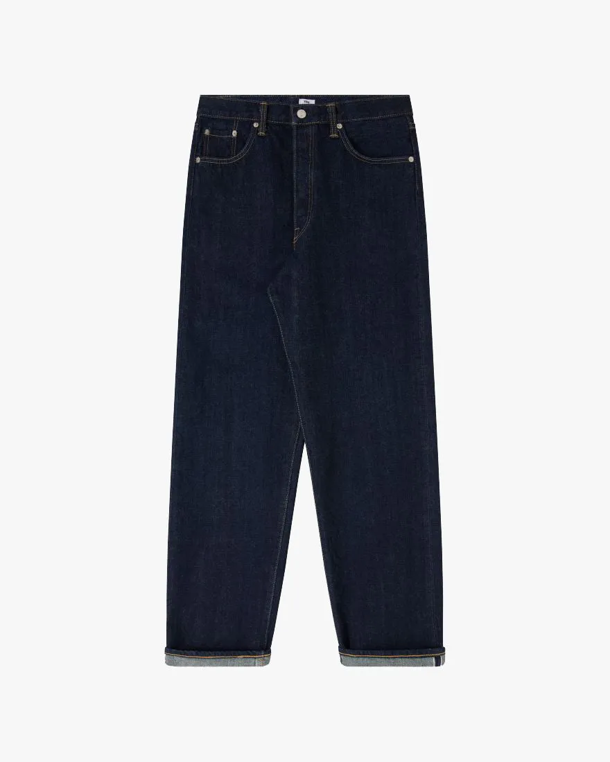 Edwin Made in Japan Loose Fit Mens Jeans - 14oz Kurabo Recycled Red Selvage Denim / Blue Rinsed Light Comfort Comfort Stretch Technology