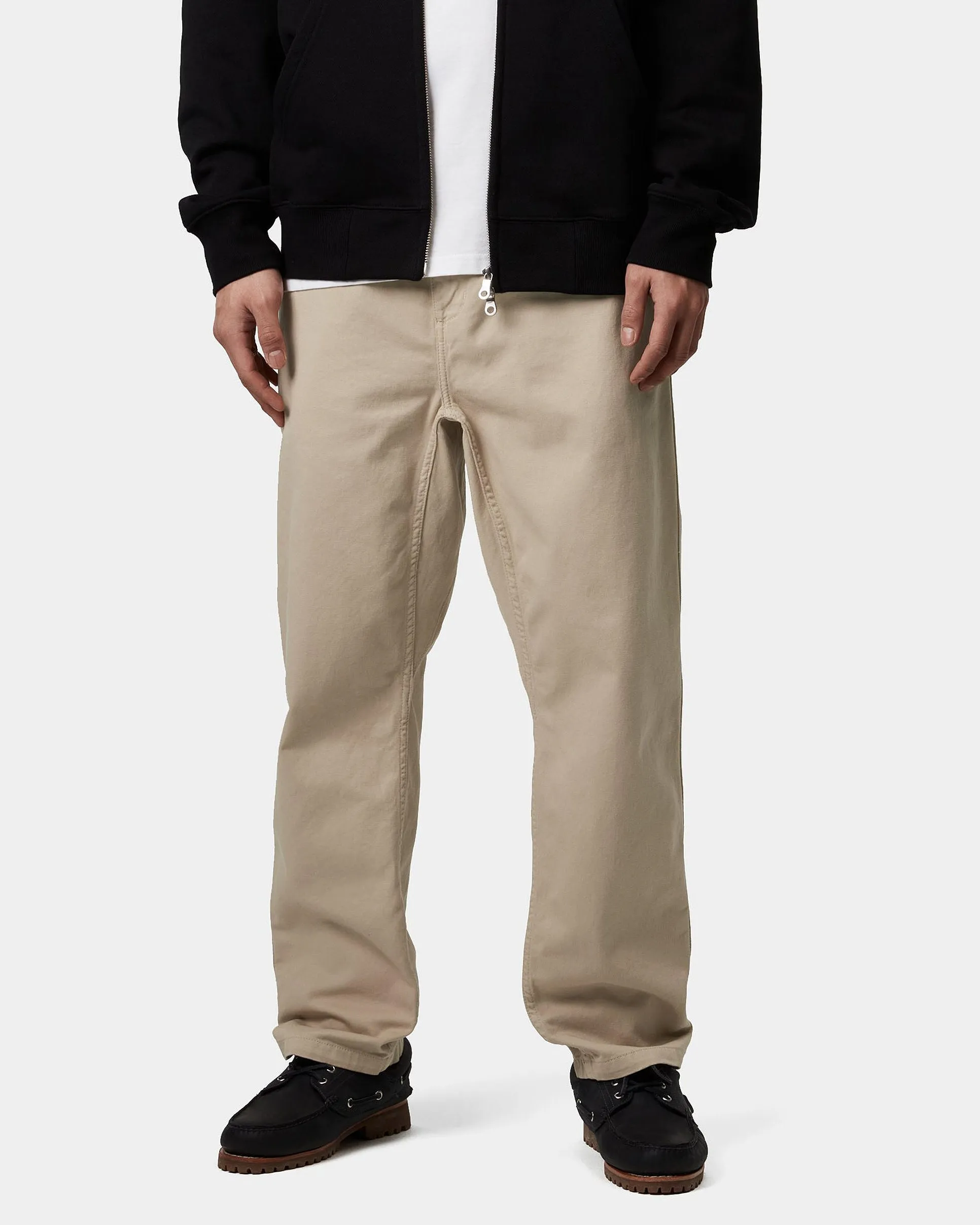 Sustainable Beach Day Carhartt WIP Flint Pant Regular Tapered Mens Trousers - Wall Garment Dyed