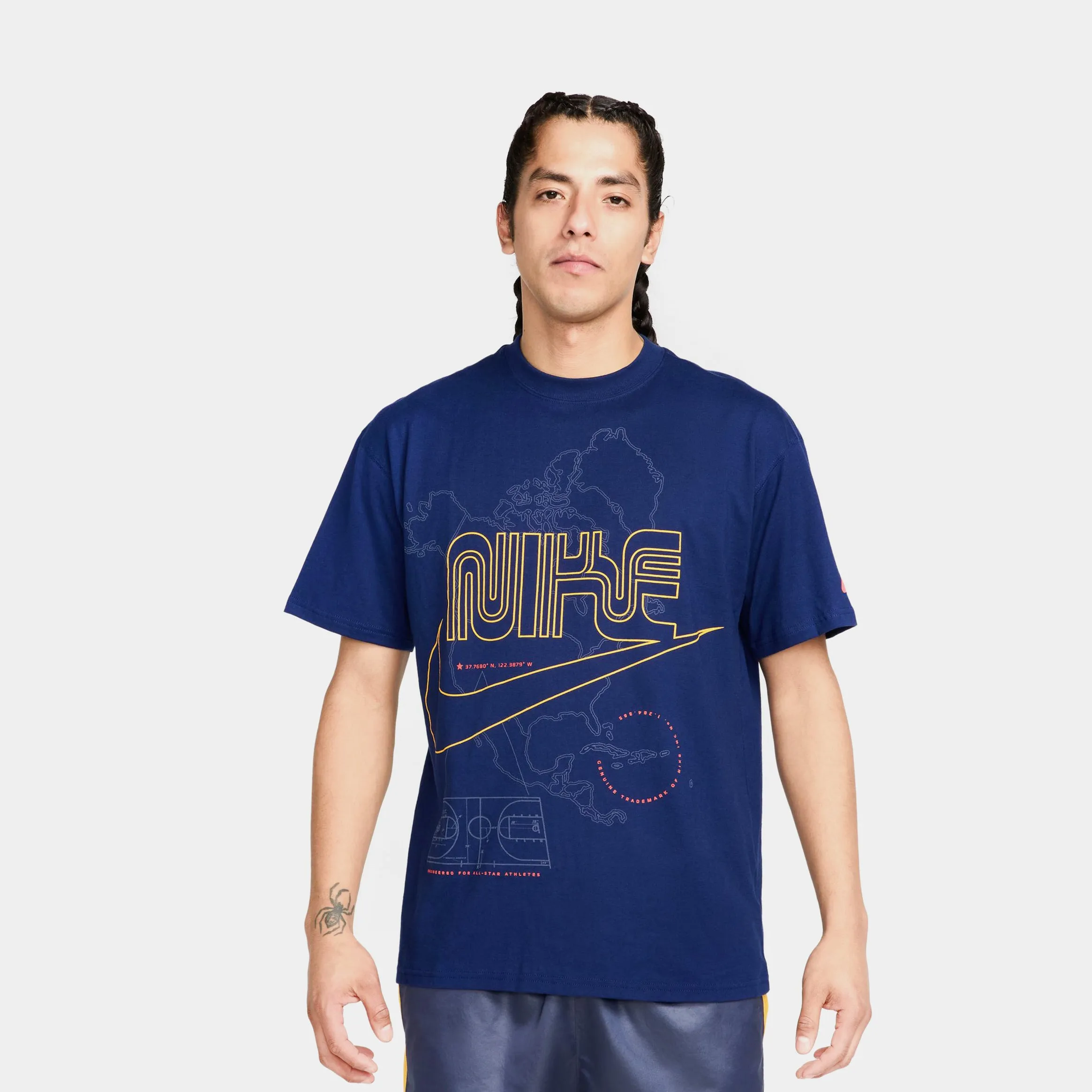NSW Bay Area Max 90 Mens Short Sleeve Shirt (Blue Void/University Gold/Light Crimson) Outdoor Leisure Look