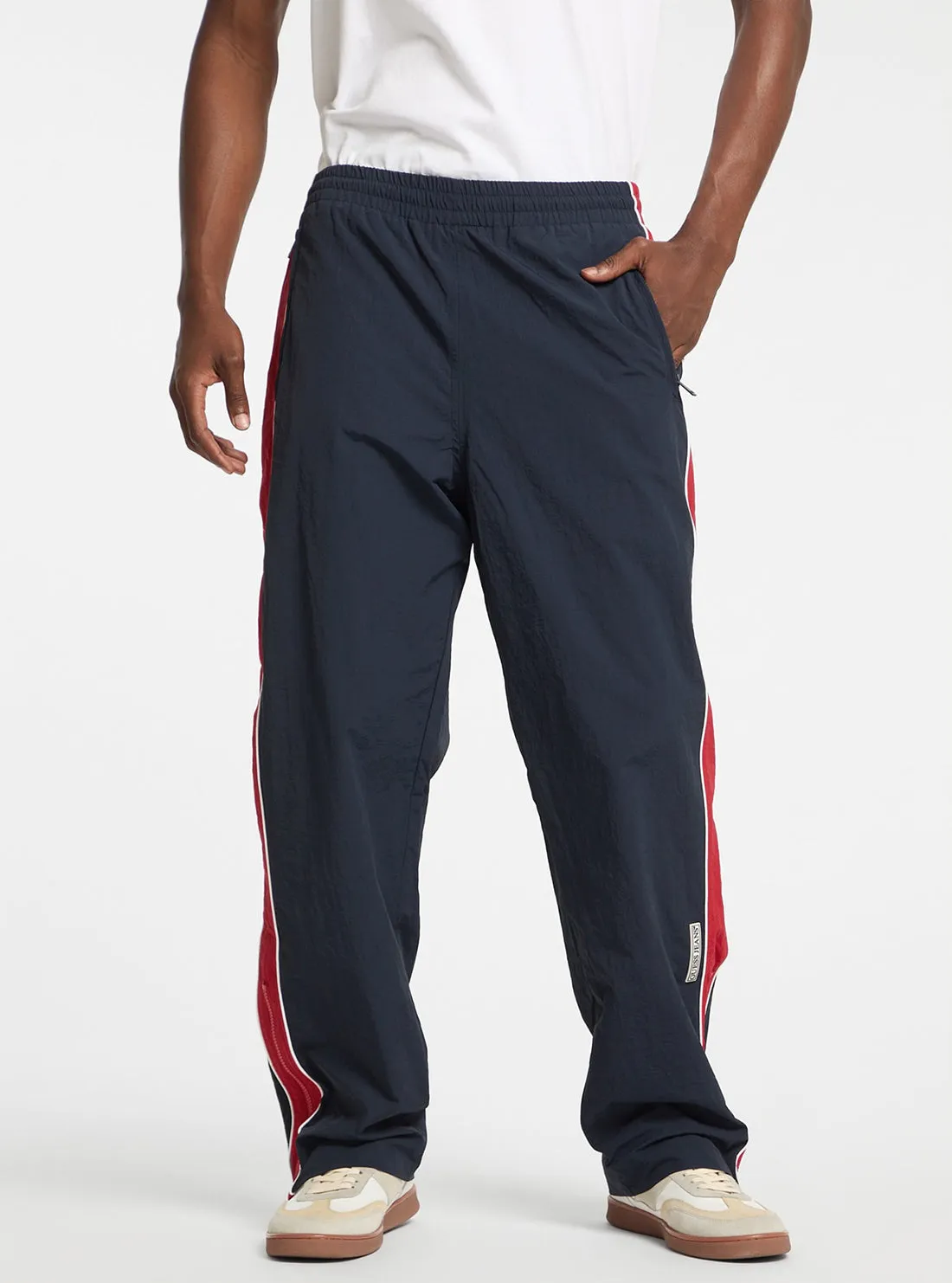 Comfortable Stretch Relaxed fit wear Guess Jeans Navy Windbraker Pants