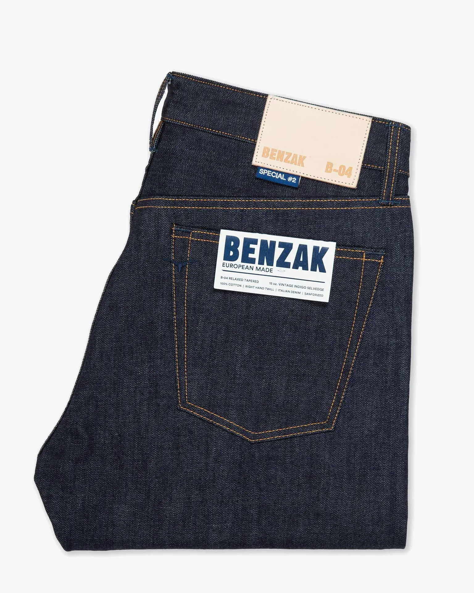 Light Washed Workwear Ready Benzak Denim Developers B-04 Relaxed Tapered Mens Jeans - Special #2 15oz Vintage Indigo Selvedge