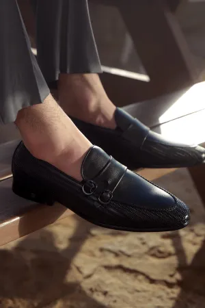City Shade Scandi Cut Black Men Formal Moccassins