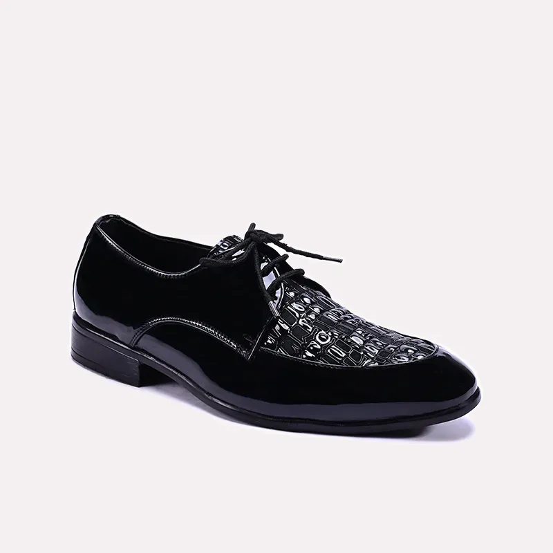 Meeting Mode Anti Abrasion Tyndale Glossy Black Derby Shoes 0111302