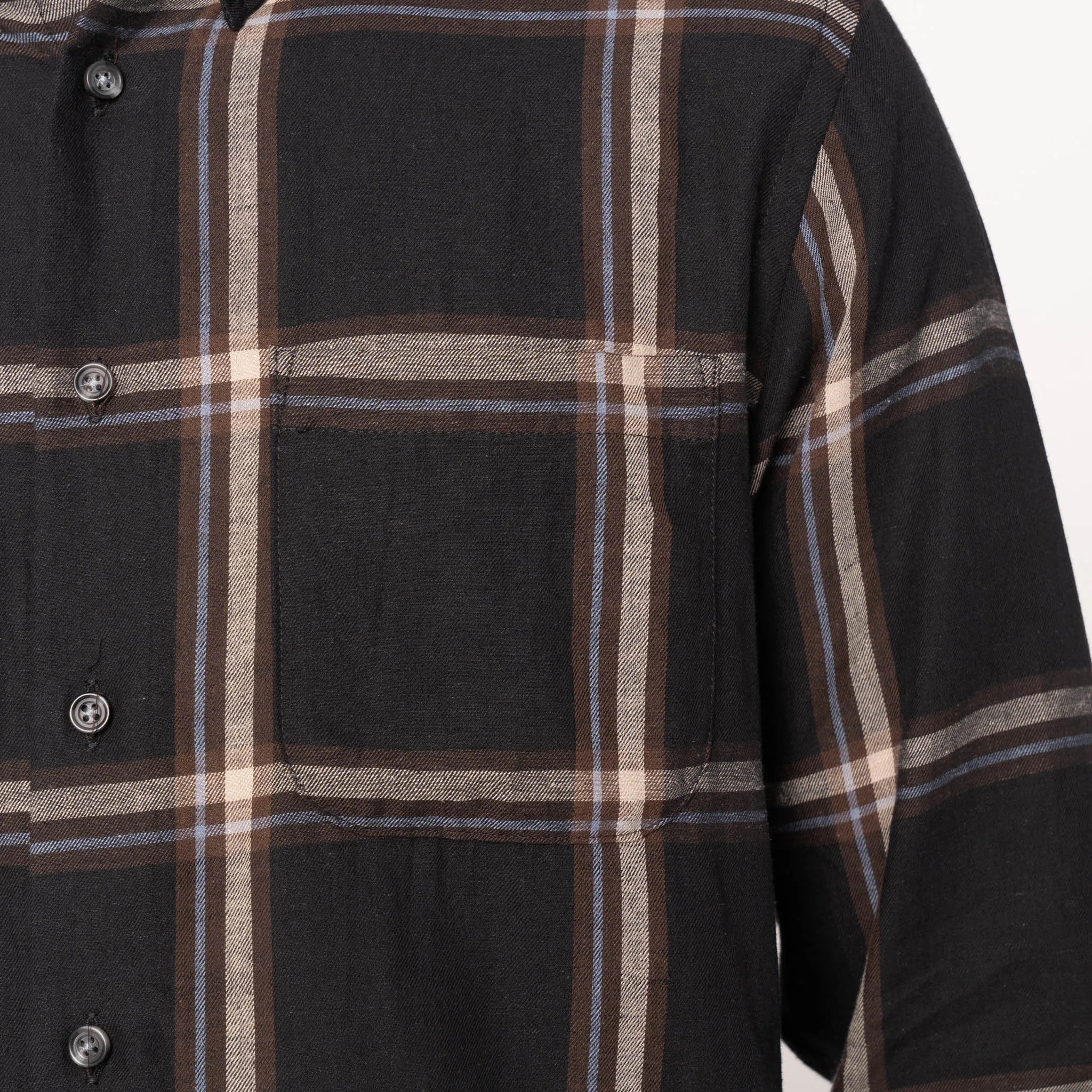 Functional Fashion Low Maintenance Easy Shirt - Hemp Blend Check - Black