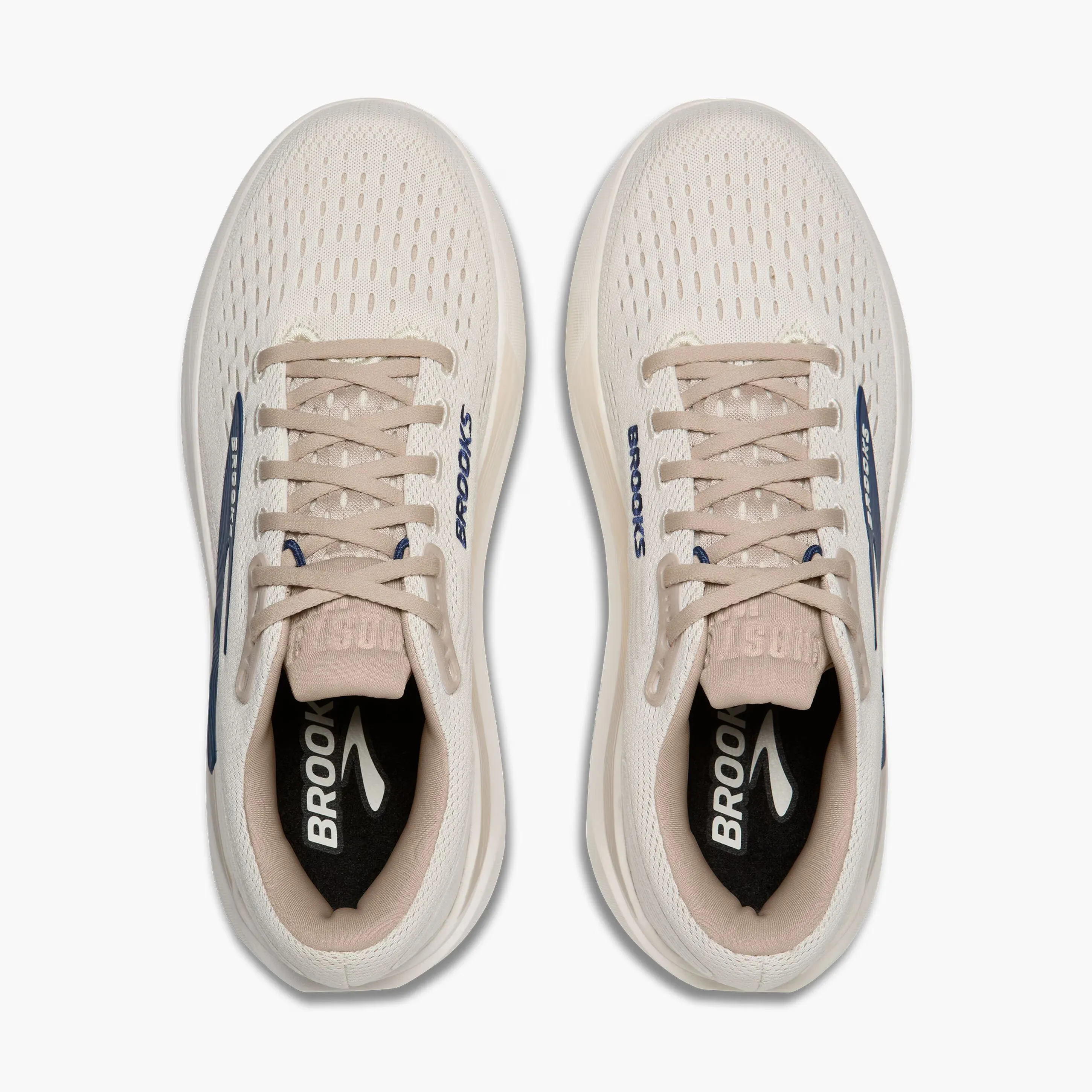 Men's Brooks Ghost Max 3 Road Running Shoe in Coconut/Chateau/Navy low-top shoes Multi Directional Tread Design