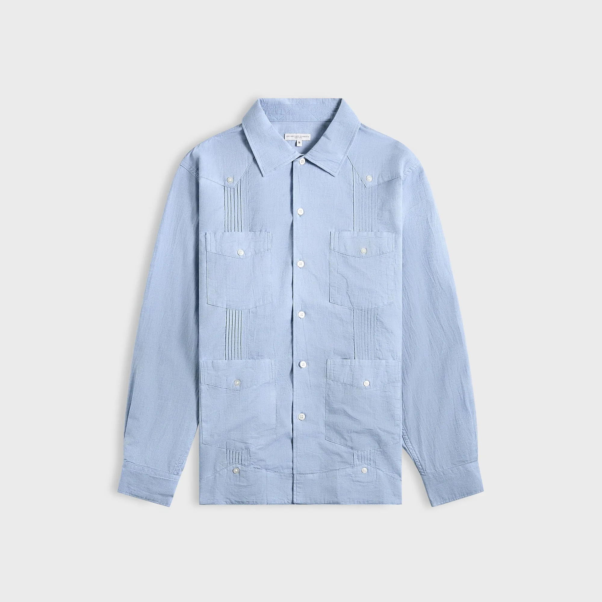 Engineered Garments Guayabera Shirt - Light Blue Ergonomic Articulation Heat Sealed Seams