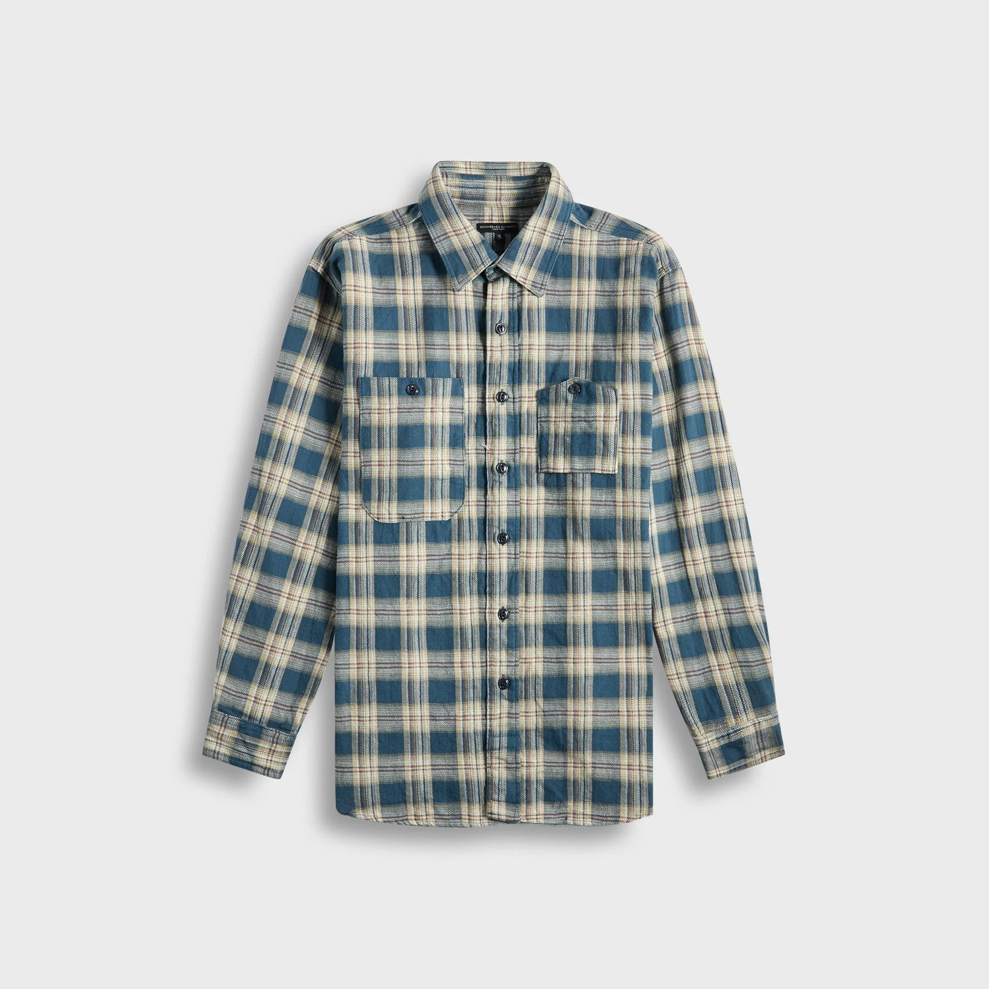 Engineered Garments Work Plaid Jacquard Shirt - Navy NoiseReduciting Fabric