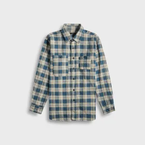 Engineered Garments Work Plaid Jacquard Shirt - Navy NoiseReduciting Fabric