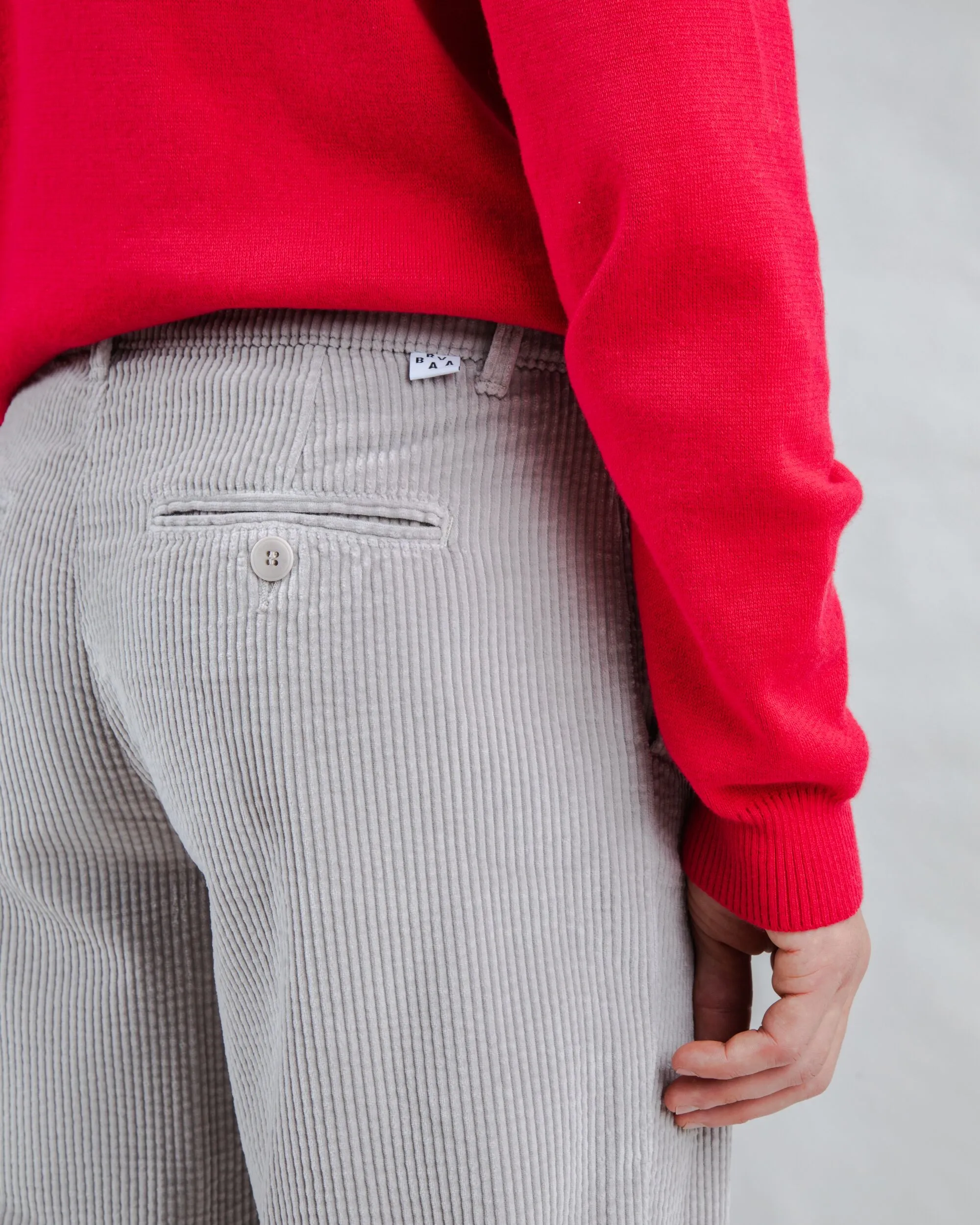 Corduroy Pleated Chino Pants Grey OdorResistant