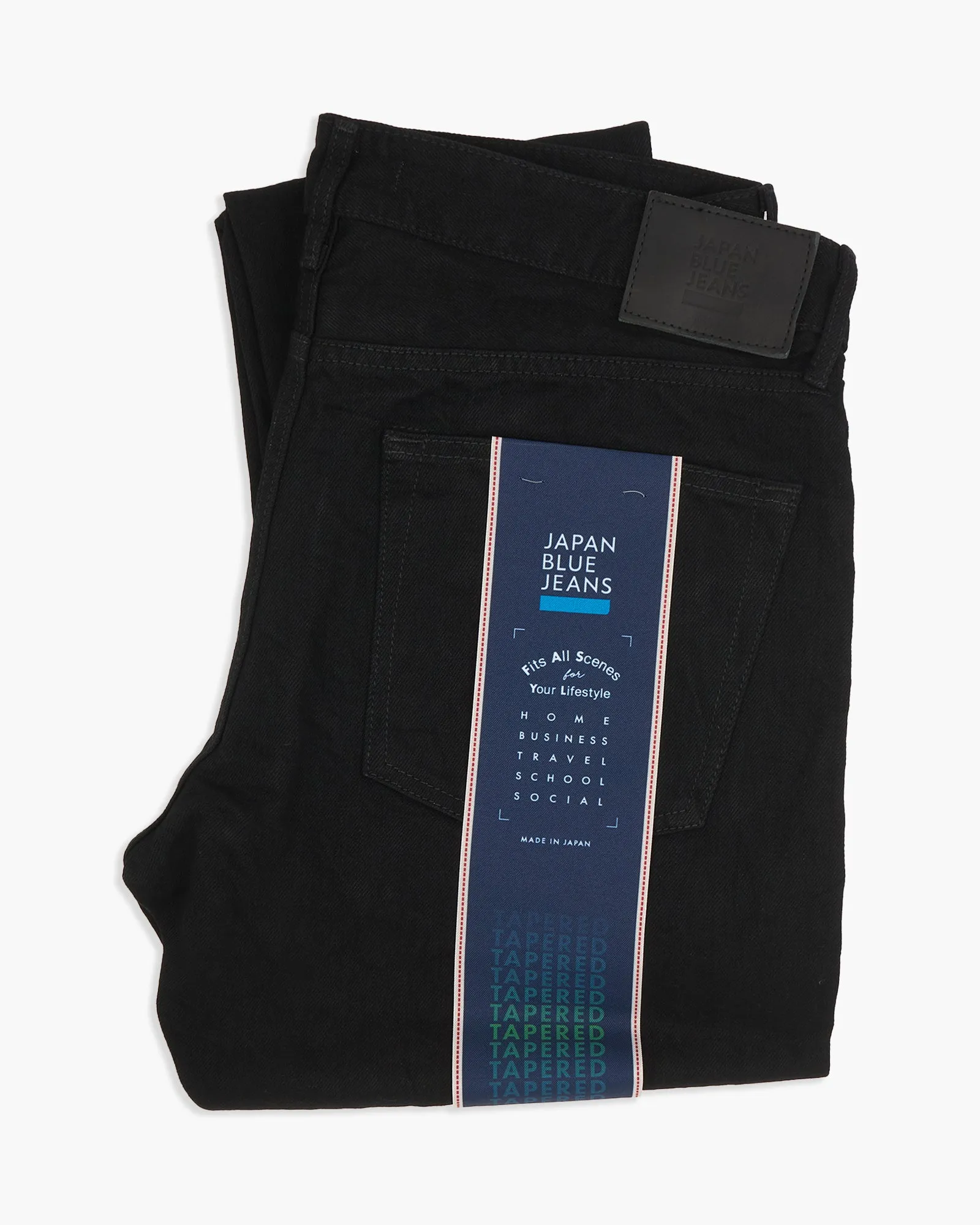 Japan Blue J214 Tapered Fit 14oz Black Selvedge Mens Jeans - Black Natural Fit