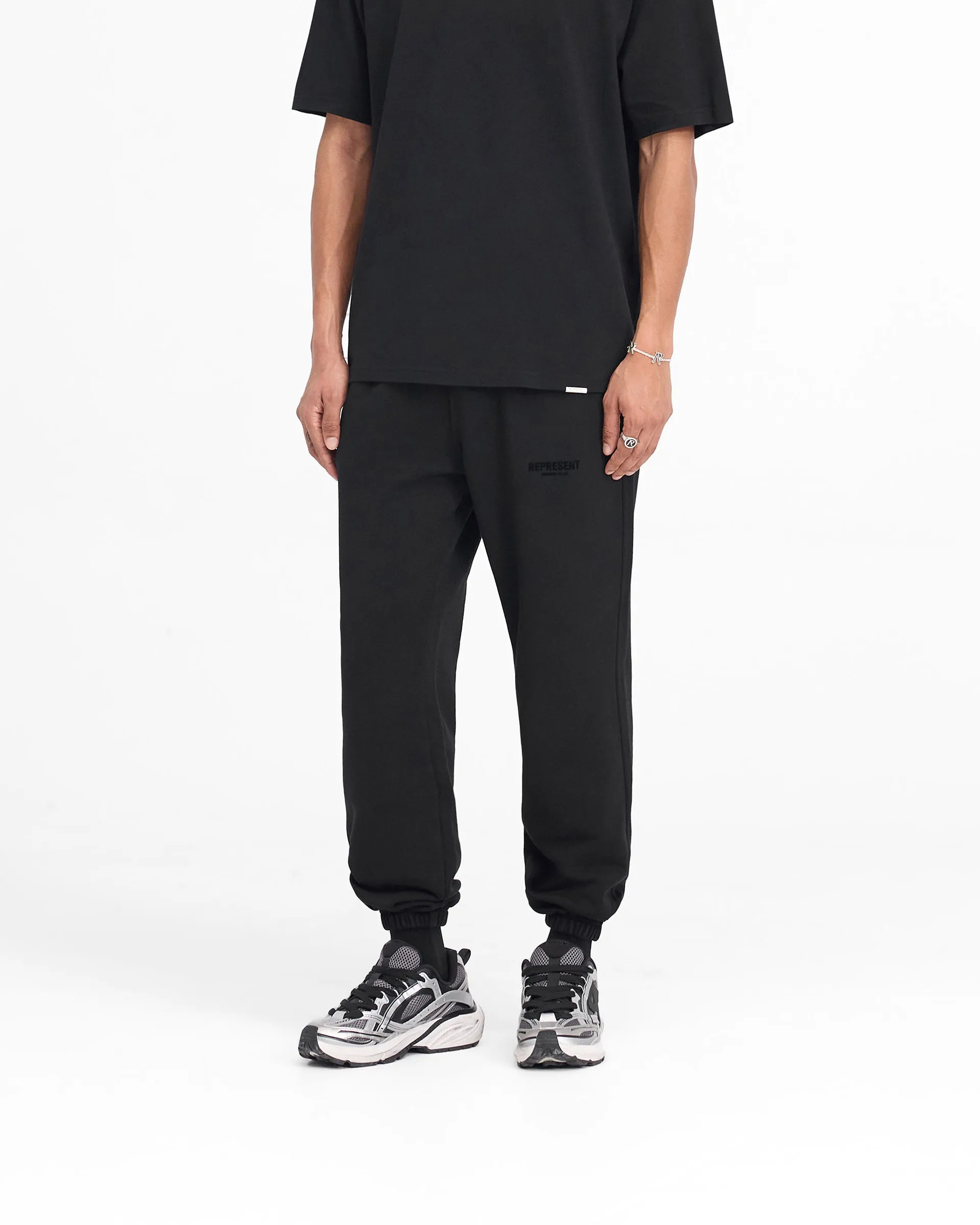 Represent Owners Club Flocked Sweatpant - Black SoftTouchFinish Tear Resistant