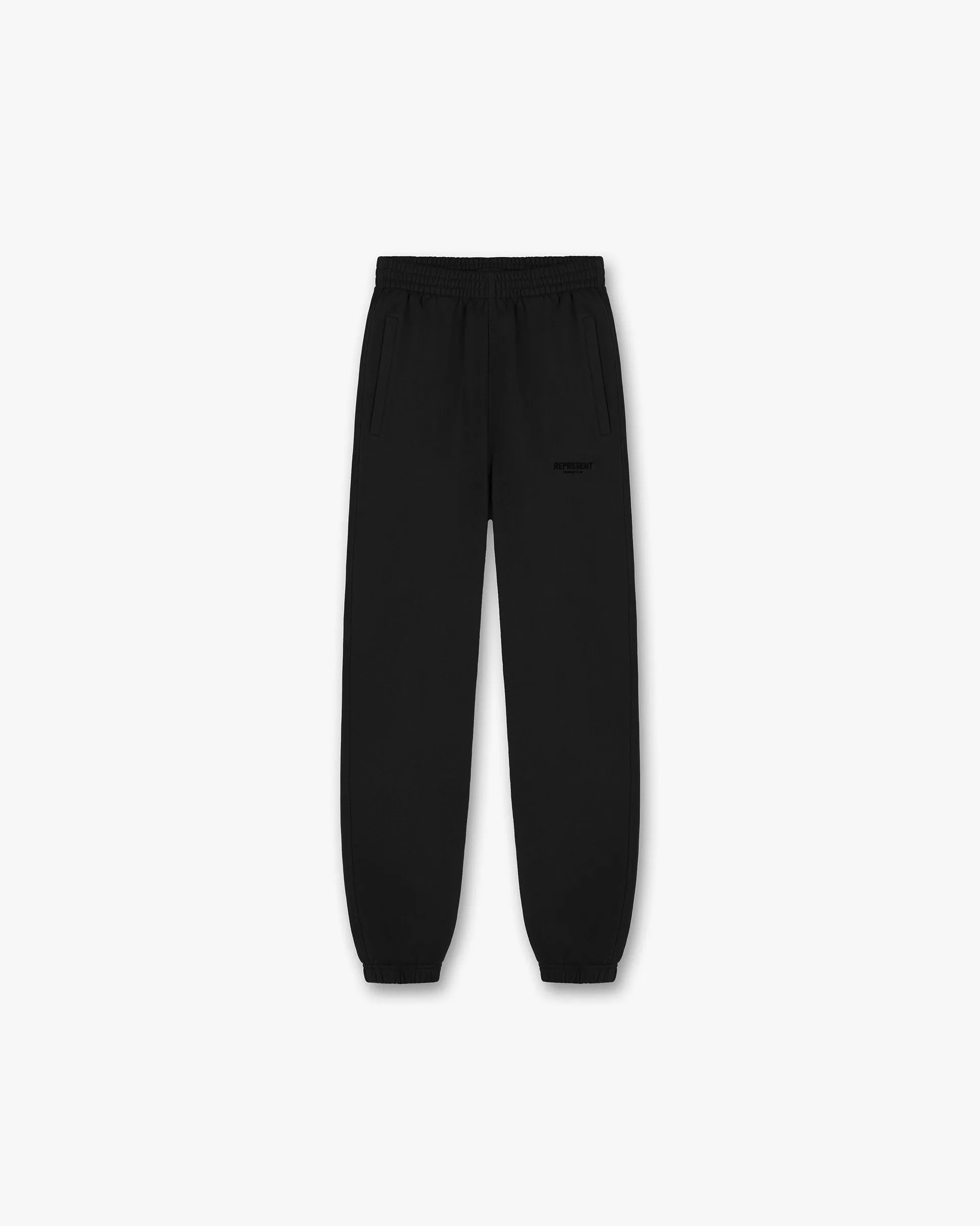 Represent Owners Club Flocked Sweatpant - Black Anti Snag Threading Trendy Layering