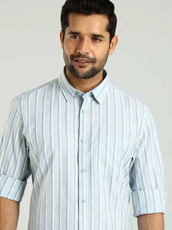 Men Striped Full Sleeve Cotton Shirt Statement Maker decorative element