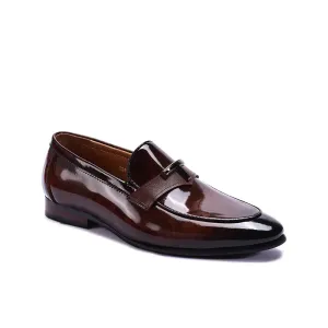 Brown Glossy Slip On Dress Shoes 0111269 Subtle Edge Opera Night