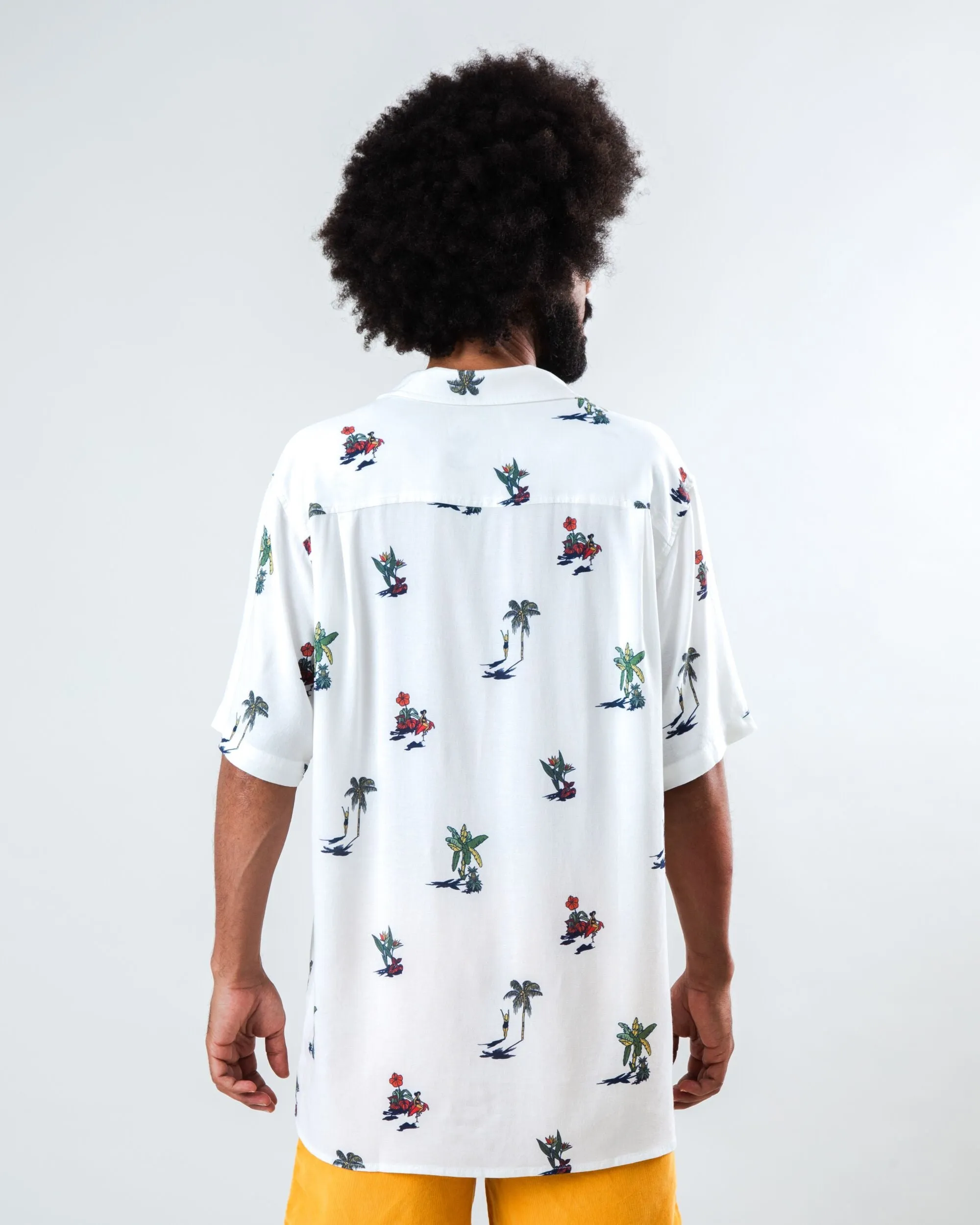 Resort Wear Graduation Ceremony Helios Small Aloha Shirt Ecru