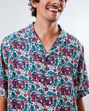 Exclusive Collection Asis Percales Tigris Aloha Shirt Ecru