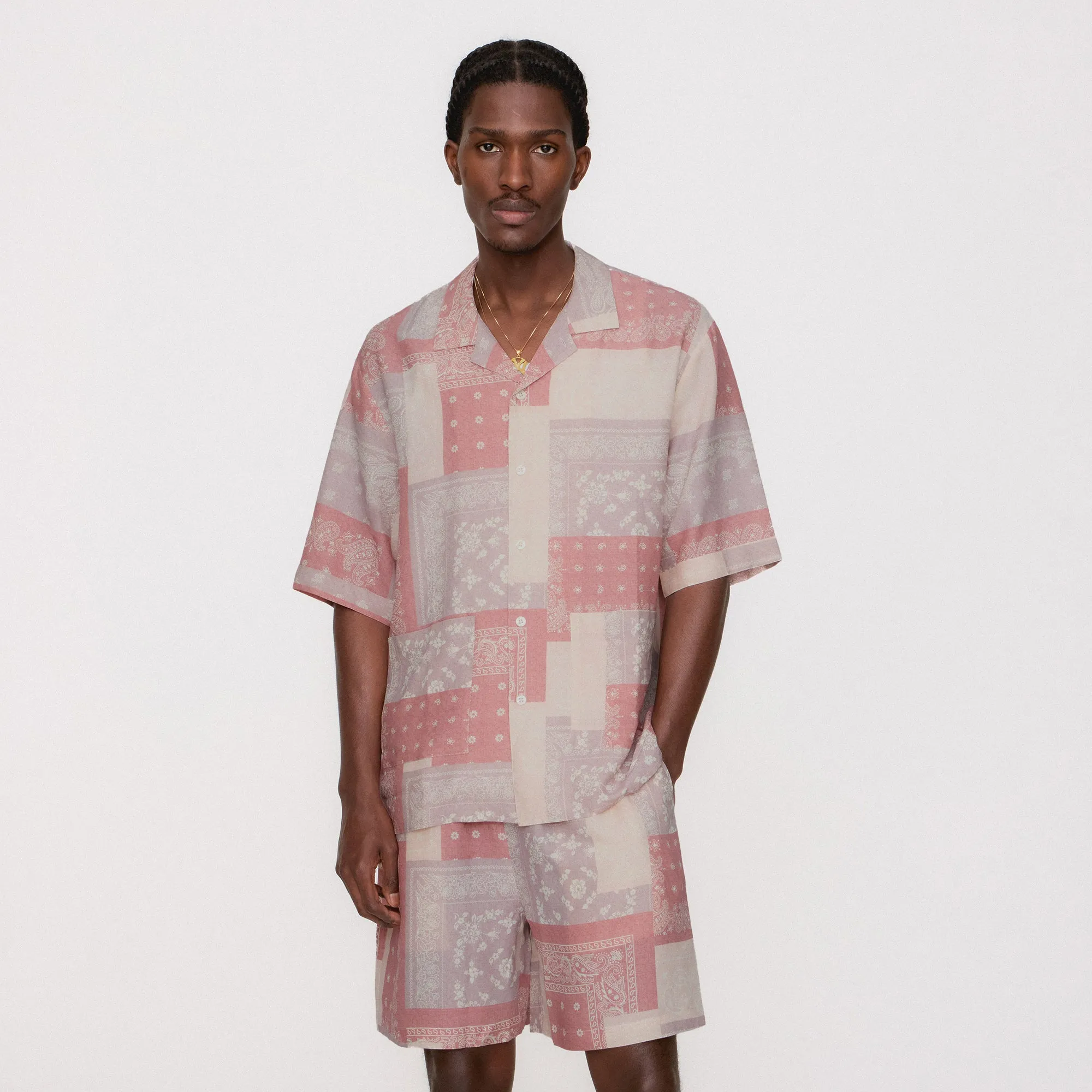 Kith Silk Lyocell Bandana Reade Shirt - Pink Opal Modular Layering Compatibility ReinforcedElbows